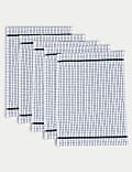 Set of 5 Checked Terry Tea Towels