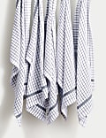 Set of 5 Checked Terry Tea Towels