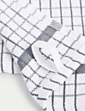 Set of 5 Checked Terry Tea Towels