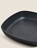 Grande poêle grill noire antiadhésive 26 cm en aluminium