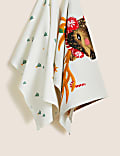 Set of 2 Pure Cotton Christmas Tea Towels