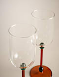 Set of 2 Bobble Contrast Wine Glasses