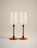 Set of 2 Bobble Contrast Wine Glasses