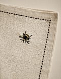 Set of 4 Embroidered Bee Cotton Napkins