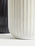 Set of 2 Ribbed Storage Jars with Spoons