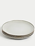 Set of 4 Stoneware Dinner Plates