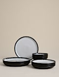 12 Piece Reactive Glaze Dinner Set