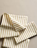 Set of 4 Cotton with Linen Thin Stripe Napkins