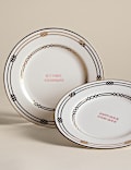 Set of 2 Deco Slogan Side Plates