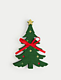 Lot de 4 porte-couverts à motif sapin de Noël