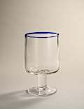 Set of 2 Contrast Rim Wine Glasses