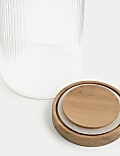 Large Ribbed Glass Storage Jar