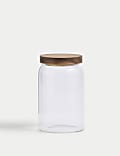 Medium Ribbed Glass Storage Jar