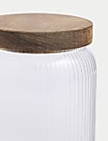 Medium Ribbed Glass Storage Jar