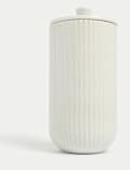 Large Ribbed Glazed Storage Jar