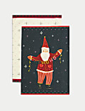 Set of 2 Pure Cotton Festive Tea Towels
