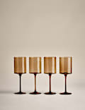 Set of 4 Hammered Wine Glasses