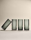 Set of 4 Celine Ribbed Hi Ball Glasses