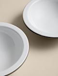 Set of 2 Enamel Striped Nibble Bowls