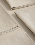 4 Pack Pure Linen Embroidered Edge Napkins