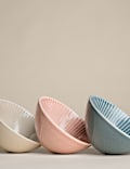 Set of 3 Reactive Striped Nibble Bowls