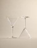 Set of 2 Crystal Dishwasher Safe Martini Glasses