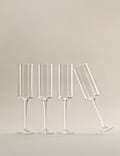 Set of 4 Straight Sided Champagne Flutes