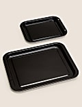 2pk Vitreous Enamel Oven Trays