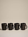 Set of 4 Textured Edge Mugs