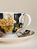 Striped Floral Cup & Saucer