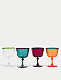 Set of 4 Ikat Brights Two-Tone Wine Glasses