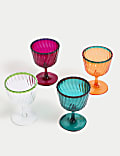 Set of 4 Ikat Brights Two-Tone Wine Glasses