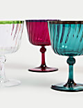 Set of 4 Ikat Brights Two-Tone Wine Glasses