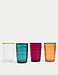 Set of 4 Ikat Brights Picnic Hi Ball Glasses