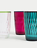 Set of 4 Ikat Brights Picnic Hi Ball Glasses