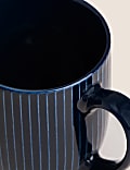 4er-Set Becher mit Glasur und Rippenmuster