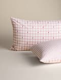 Cotton Blend Gingham Heart Bedding Set