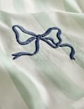 Pure Cotton Embroidered Bow Striped Bedding Set