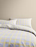 Cotton Blend Modern Check Bedding Set