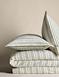 Pure Brushed Cotton Striped Bedding Set