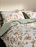Parure de lit 100 % coton à motif feuilles grimpantes