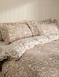 Brushed Cotton Printed Ruffle Edge Bedding Set