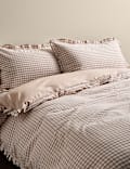 Pure Cotton Gingham Ruffle Bedding Set