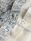 Set Perlengkapan Tidur Bahan Katun Motif Bunga Blok Kayu