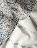 Set Perlengkapan Tidur Bahan Katun Motif Bunga Blok Kayu