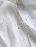 Embroidered Floral Seersucker Bedding Set