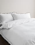 Pure Cotton Contrast Double Ruffle Bedding Set