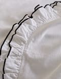 Pure Cotton Contrast Double Ruffle Bedding Set