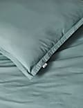 Lot de 2&nbsp;taies d’oreiller carrées en coton aspect délavé