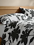 Cotton Rich Silhouette Floral Bedding Set